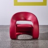 A Red Leather Sculptural Cantilevered 'Tongue' Lounge Chair by Jaymar - 2