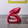 A Red Leather Sculptural Cantilevered 'Tongue' Lounge Chair by Jaymar - 3