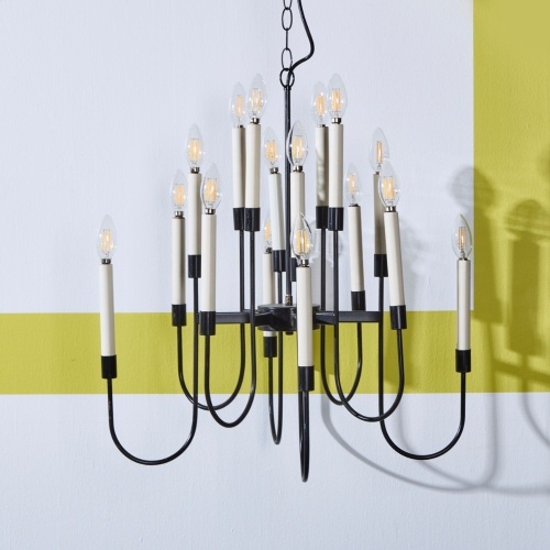 A 1960s American Modern 15-Light Chandelier by Lightolier, New York, USA