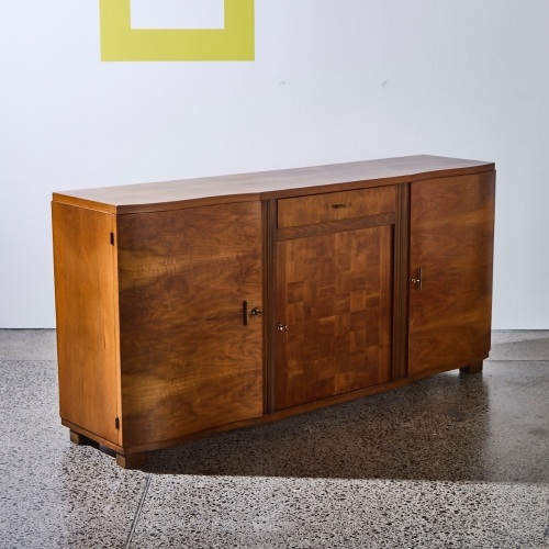 A French Walnut Inlaid Sideboard