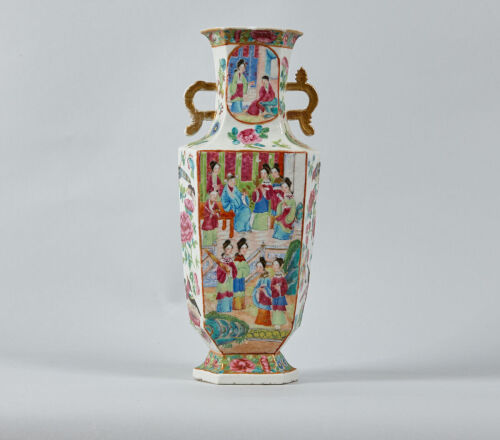 A Two Handled Famille Rose Vase