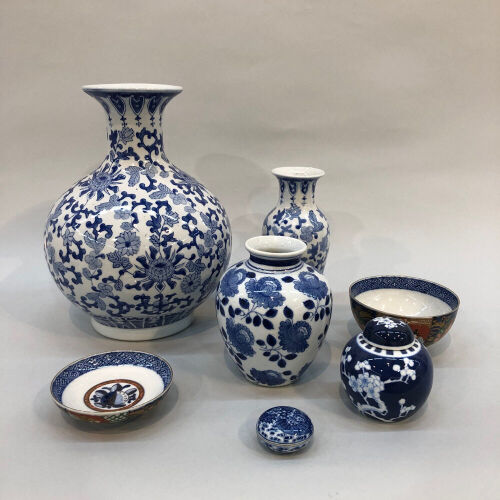 A Selection of Blue and White Ceramics and Imari Porcelain