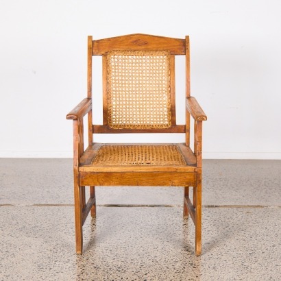 An Anglo Indian Arts & Crafts Teak Armchair