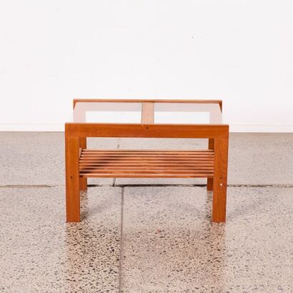 A Beautiful Glass Topped Wooden Coffee Table A/F