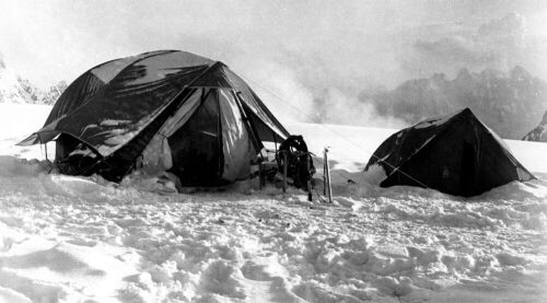 Tents Pitched on Snow