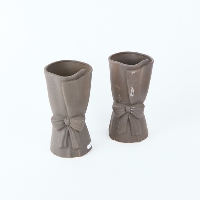 A Pair of Le Forge Ceramic Bow Vases