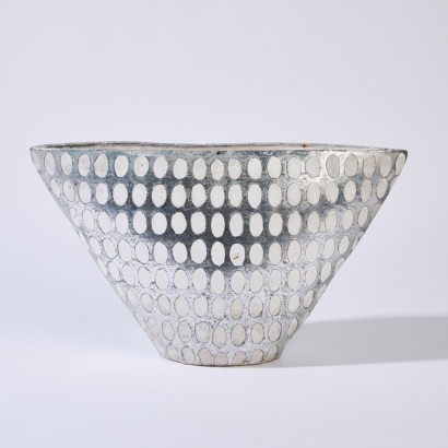 A Silver and White Vase