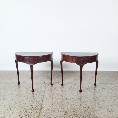 A Pair of Tri Legged Mahogany Hall Tables
