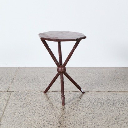 A Solid Wood Tri-Legged Side Table