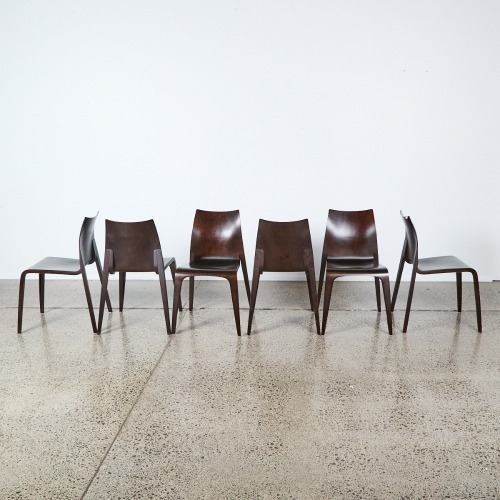 A Set of Six Plywood Flow Chairs By Thonet