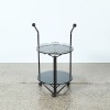 A Post Modern Memphis Folding Tri-Wheel Black Bar Cart