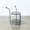 A Post Modern Memphis Folding Tri-Wheel Black Bar Cart - 2