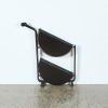A Post Modern Memphis Folding Tri-Wheel Black Bar Cart - 3