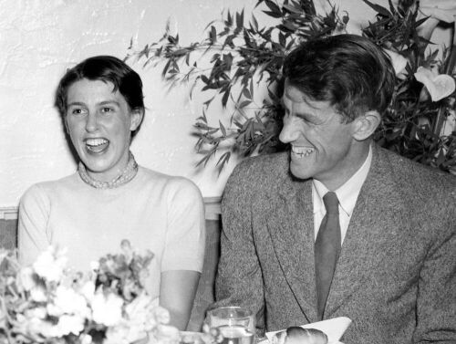 Sir Edmund Hillary and his Fiancee Miss Louise Rose