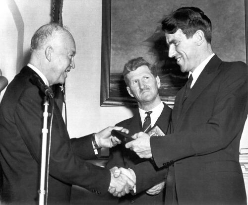 President Eisenhower Congratulates Sir Edmund Hillary