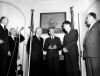 ASSOCIATED PRESS PHOTO Mt Everest Climbers Honored (from left to right: Dwight Eisenhower, Sir John Hunt and Edmund Hillary)