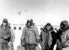 UNITED PRESS PHOTO Sir Edmund Hillary with Lieutenant V Houk and Mr P Mogensen