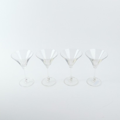 A Set Of Four Large Crystal Martini Glasses