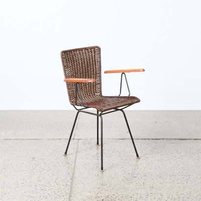 A Mid Century Woven Armchair