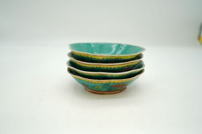 Four Chinese Qing Dynasty Famille-rose 'Flowers' Bowls--John Perry Collections