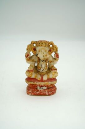 A South Asia Gilt-decorated White Jade Buddha Statute-John Perry Collections