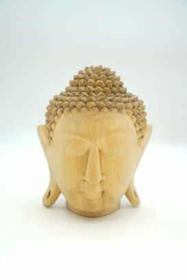 A Chinese Wooden Buddha Head-John Perry Collections