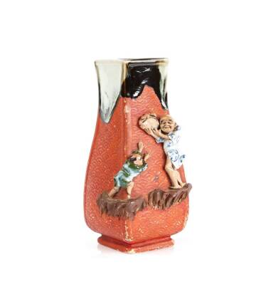 A Sumida Pottery Vase of Square Baluster Form