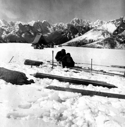 Preparation of the Ground for the Construction of the Higher Hut (19,000 feet)