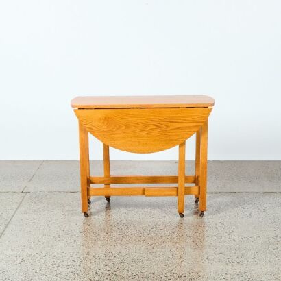 An Art Deco Drop Leaf Dining Table In Blonde Oak