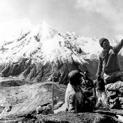 Sir Edmund Hillary with Sherpas