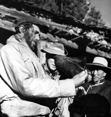 The "Yeti Scalp" Being Handed to Sir Edmund Hillary at the Khumjung Monastery