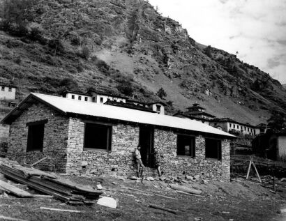 The School at Junbesi in the Final Stages of Construction