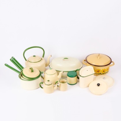 A Collection Of Vintage Enamelware