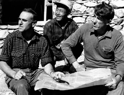 Dr Max Pearl, Mingma and Sir Edmund Hillary, the Hospital Plan