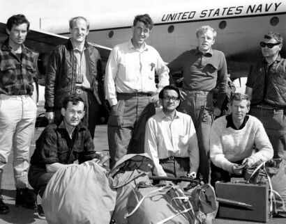 Sir Edmund Hillary and Party Leave for the Antartic