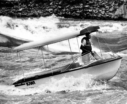 Jon Hamilton Driving the Kiwi up a Big Rapid on the Sun Kosi