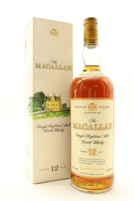 (1) The Macallan 12 Year Old Single Malt Scotch Whisky, 43% ABV, 1000ml, Circa 1980s