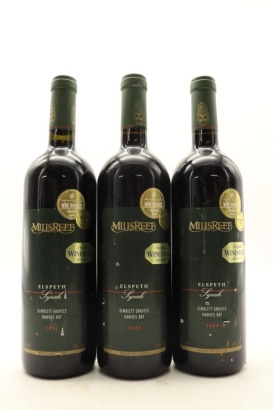 (3) 2002 Millsreef Eslpeth Syrah, Gimblett Gravels