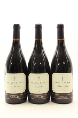 (3) 2008 Craggy Range Te Muna Road Vineyard Pinot Noir, Martinborough [BC95] (STOL)