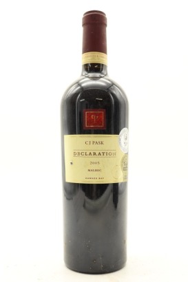 (1) 2005 Pask Declaration Malbec, Gimblett Gravels