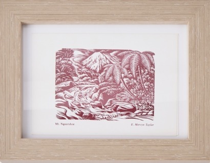 E. MERVYN TAYLOR Mt Ngauruhoe Christmas Card